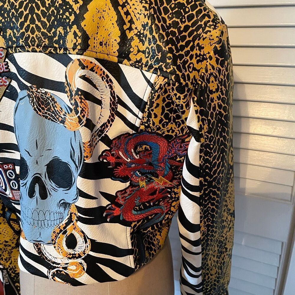 AZAELEA WANG | misunderstood crop moto jacket L NWT $110 - Picture 10 of 16